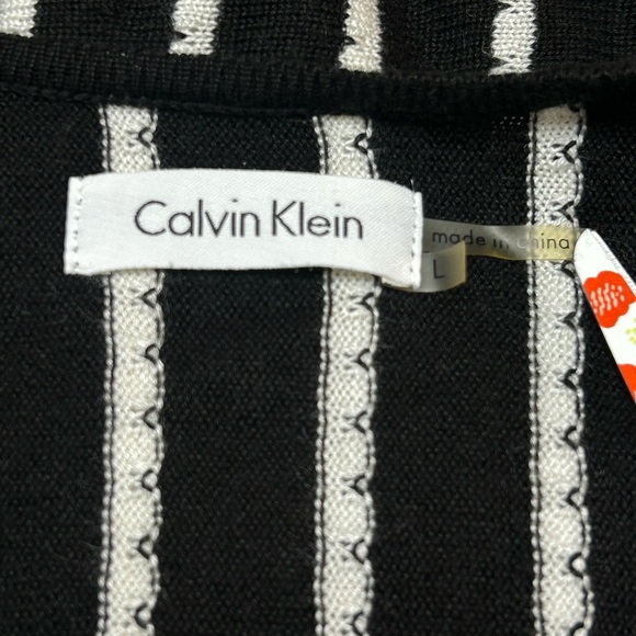 Calvin Klein Faux Wrap Striped Sleeveless Dress Size Large - Picture 2 of 6